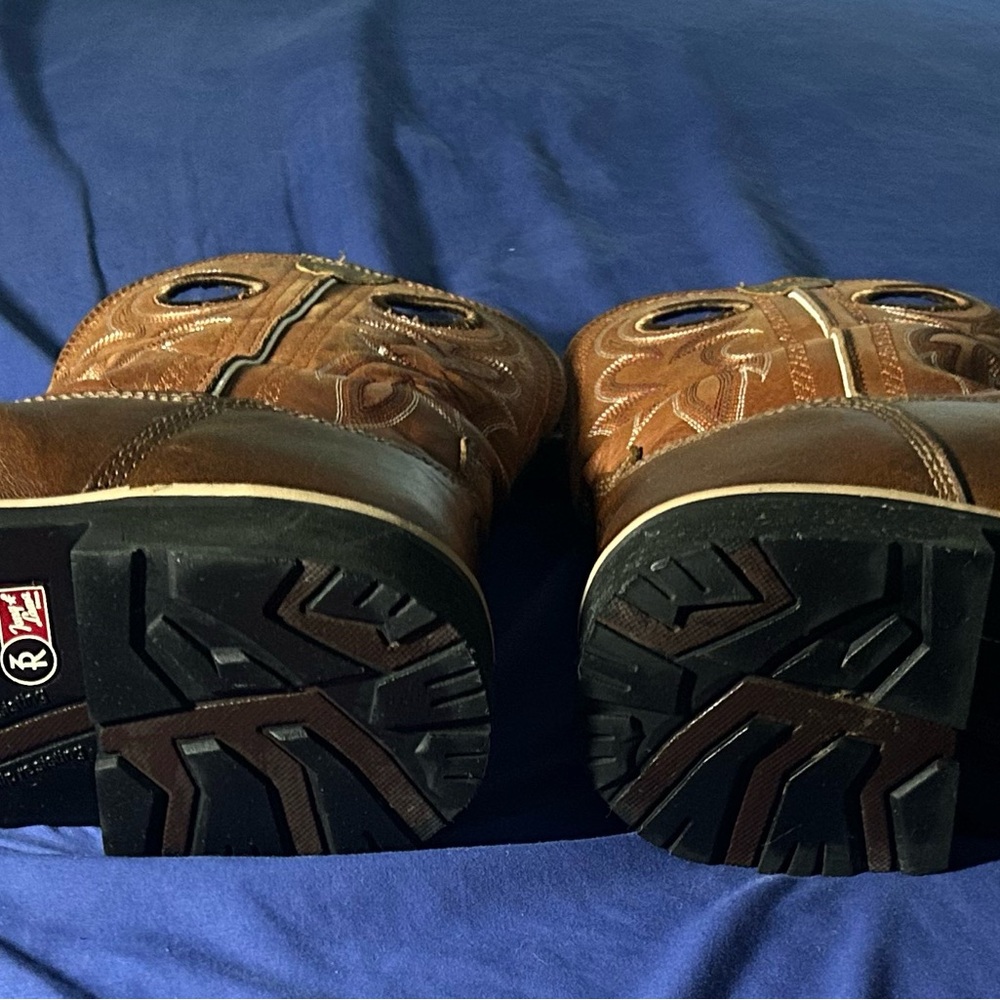 Tony Lama Tan Leather Cowboy Boots steel toe Make a reasonable Offer. - Picture 7 of 9